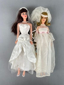 Group of 2 Vintage Mattel Bride Barbie Fashion Dolls