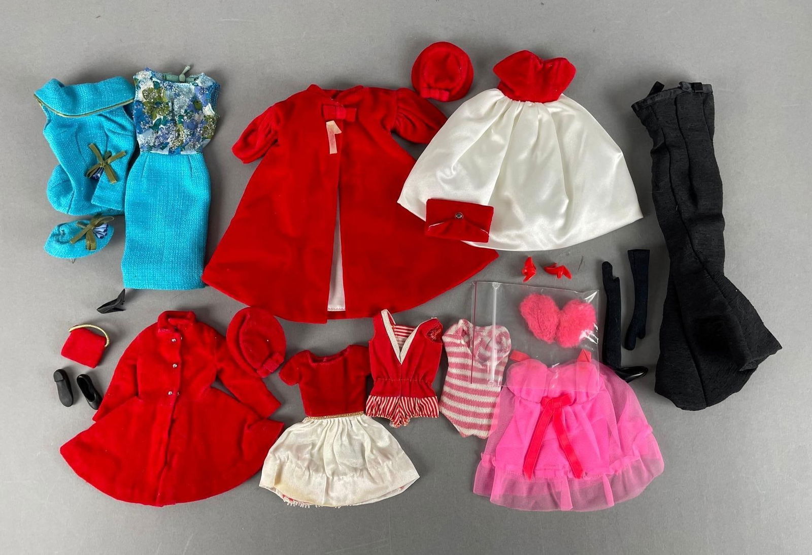 Group of Mattel Barbie Fashion Doll Clothing: Includes dresses and accessories