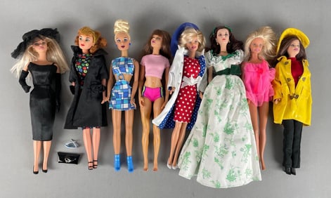 Group of Mattel Barbie Fashion Dolls