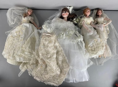 Group of Cindy M McClure Bride Dolls and More