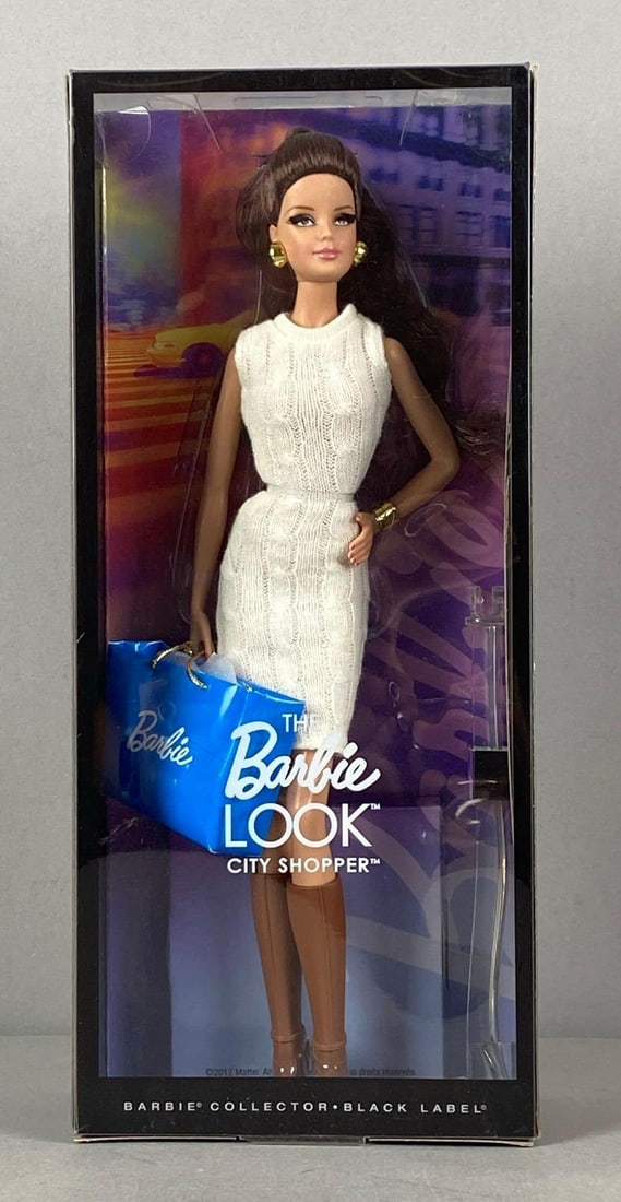 2012 Mattel City Shopper Brunette Barbie Fashion Doll: black label, sealed
