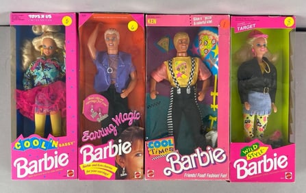 Group of Mattel Barbie  and Ken Fashion Dolls