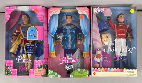 Group of 3 Mattel Ken Fashion Dolls