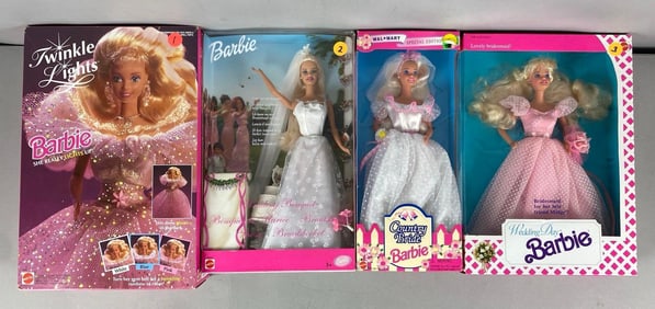 Group of 4 Mattel Barbie Fashion Dolls