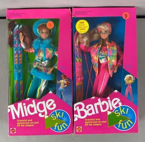 Group of 2 Mattel Ski Fun Barbie Fashion Dolls