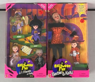 Group of Mattel  Halloween Fun Barbie Fashion Dolls