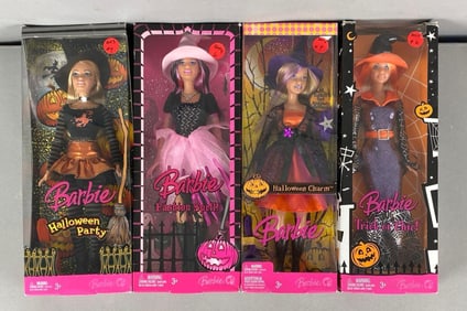 Group of 4 Mattel Halloween Barbie Fashion Dolls