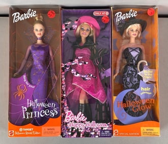 Group of 3 Mattel Halloween Barbie Fashion Dolls