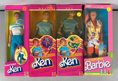 Group of 4 Mattel Ken Fashion Dolls
