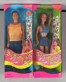 Group of 2 Mattel Butterfly Art Fashion Dolls