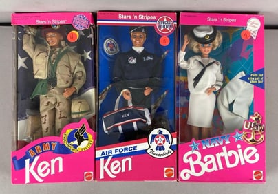 Group of 3 Mattel U.S. Military Fashion Dolls