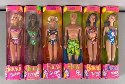 Group of 6 Mattel Hawaii Fashion Dolls