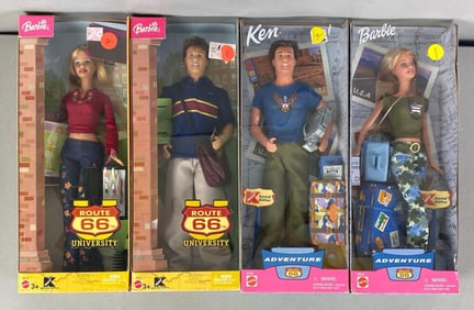 Group of 4 Mattel Route 66 Fashion Dolls