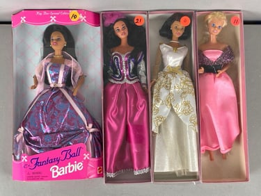 Group of 4 Mattel Barbie Fashion Dolls