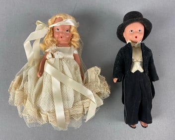 Group of 2 Nancy Ann Storybook Bride and Groom Dolls