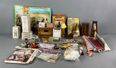 Group of Miniature Doll Furniture and More