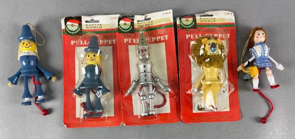 Group of 5 Santa’s World Wizard of Oz Wood Pull Puppets
