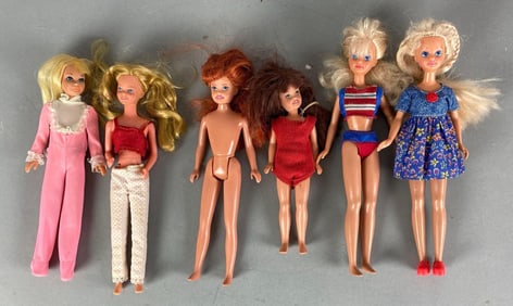 Group of 6 Mattel Skipper Fashion Dolls