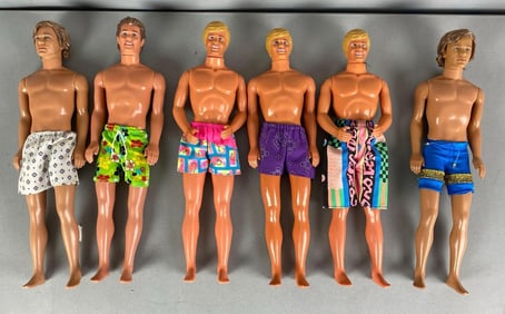 Group of Mattel Ken Swimwear Fashion Dolls