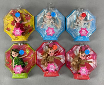 Group of 6 Mattel Happy Holidays Kelly Fashion Doll
