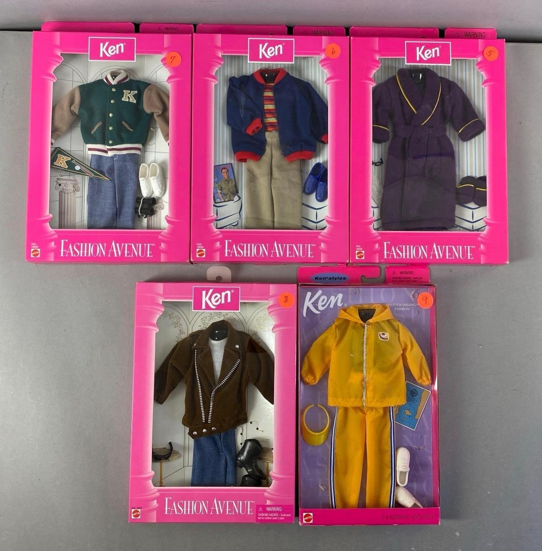 Group of Mattel Ken Fashion Avenue Fashion Doll Clothing: Like new in packaging