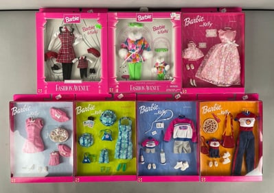 Group of Mattel Barbie and Kelly Fashion Avenue Clothing