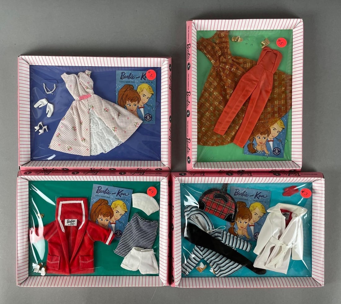 Group of Mattel Barbie Reproduction Fashion Clothing: New in original packaging