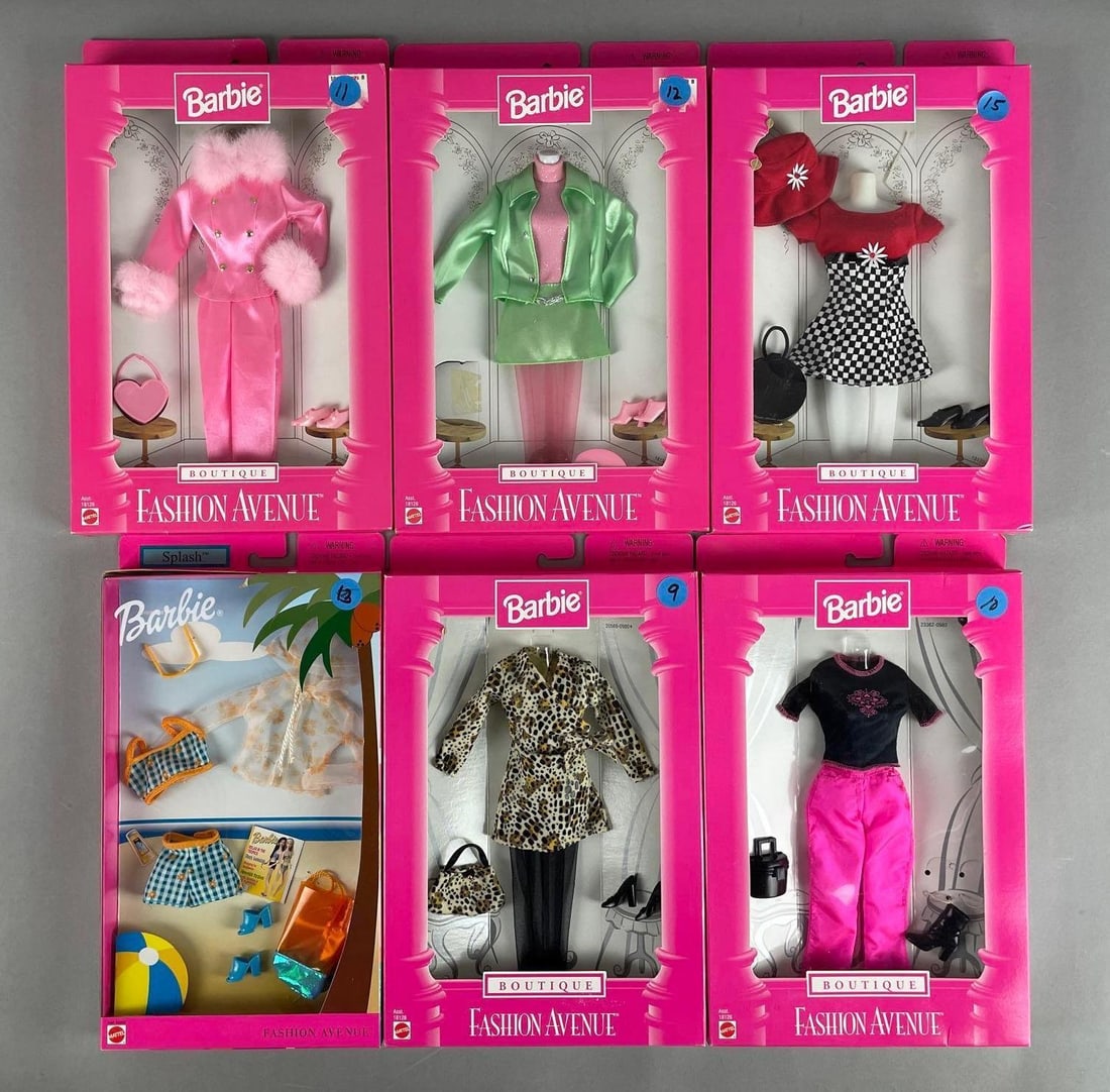 Group of Mattel Barbie Fashion Avenue Outfits: Original packaging