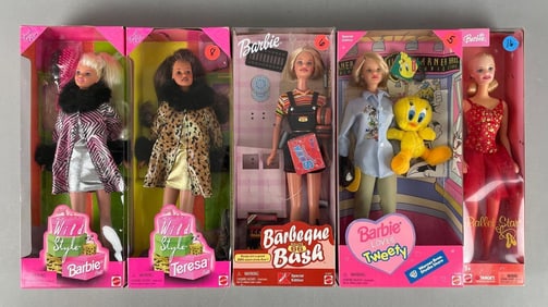 Group of Mattel Barbie Fashion Dolls