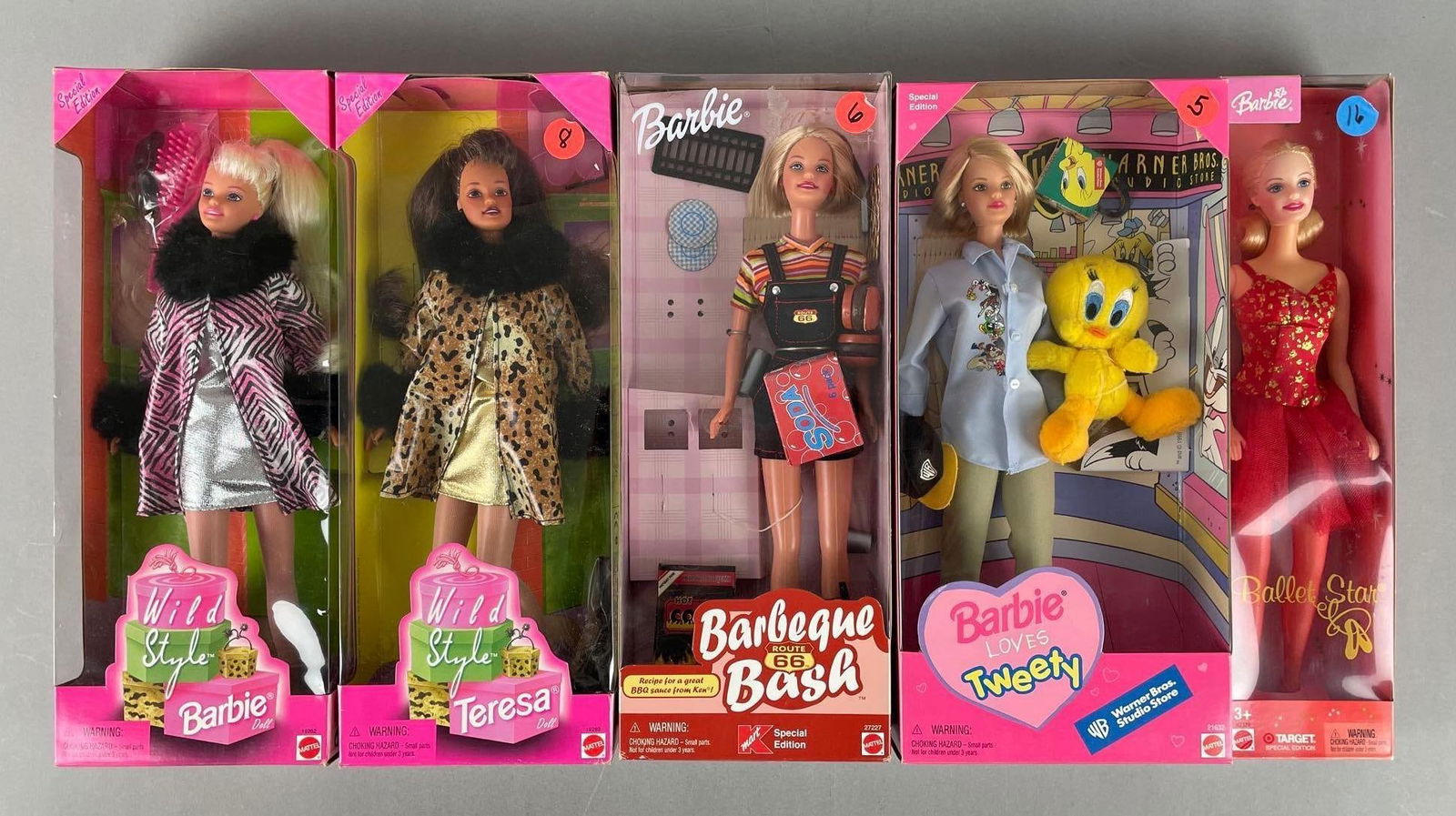 Group of Mattel Barbie Fashion Dolls: Includes wild style Teresa, barbecue bash, ballet star