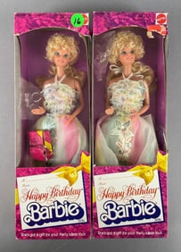 Group of 2 Mattel Happy Birthday Barbie Fashion Dolls