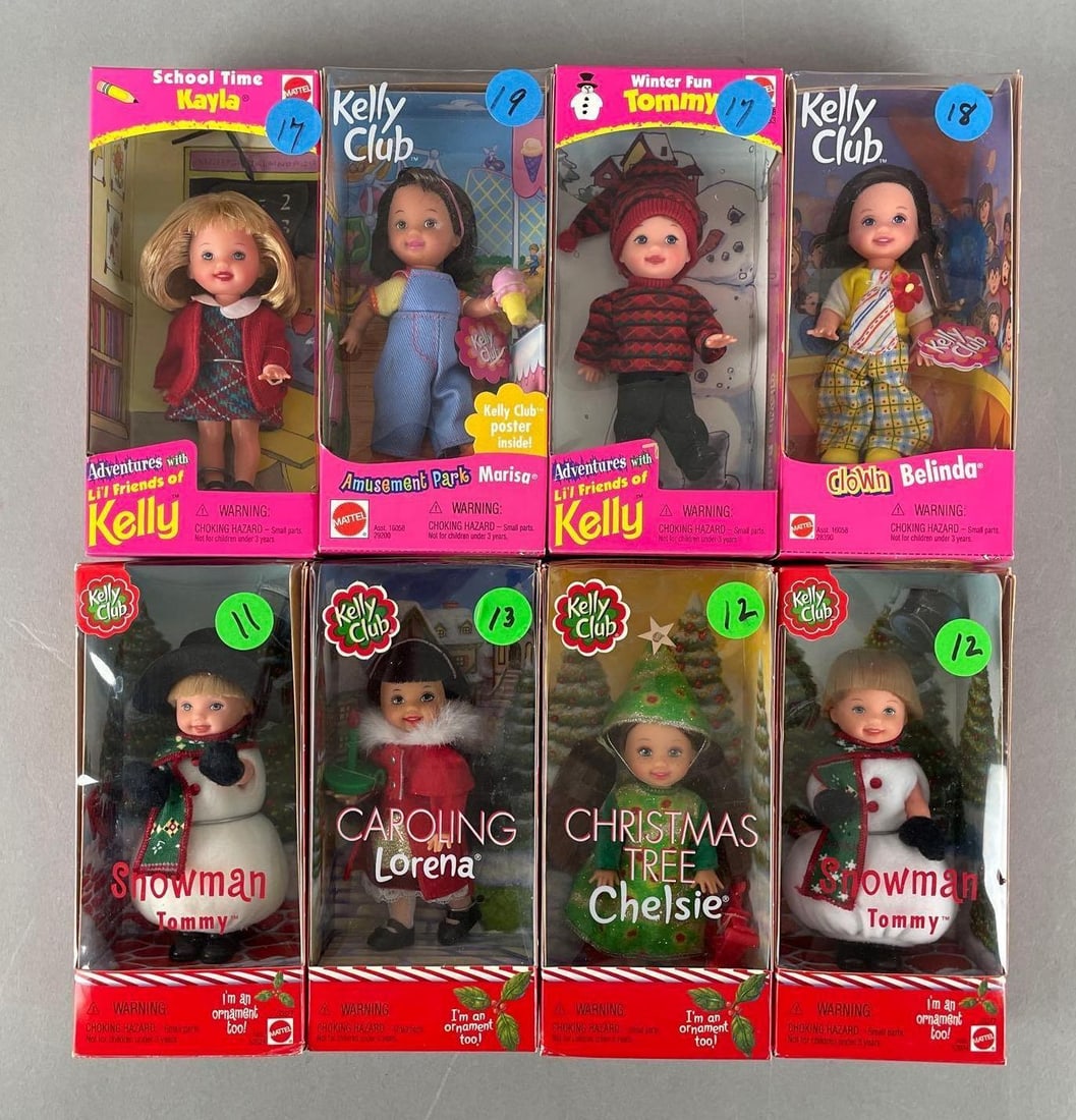 Group of Mattel Kelly Club Dolls: Includes Christmas, original packaging