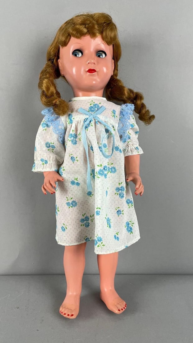 Vintage German Hard Plastic Doll: 17" tall