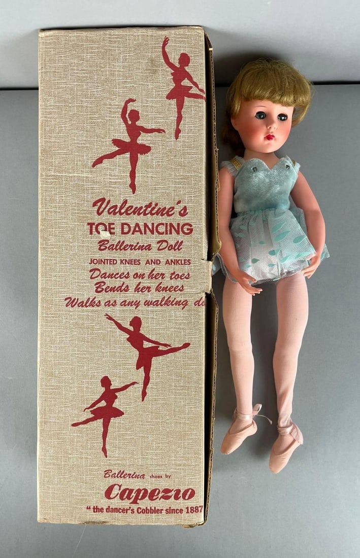 Vintage Valentine's Toe Dancing Ballerina Doll: Disconnected ankle, 18" doll, original box