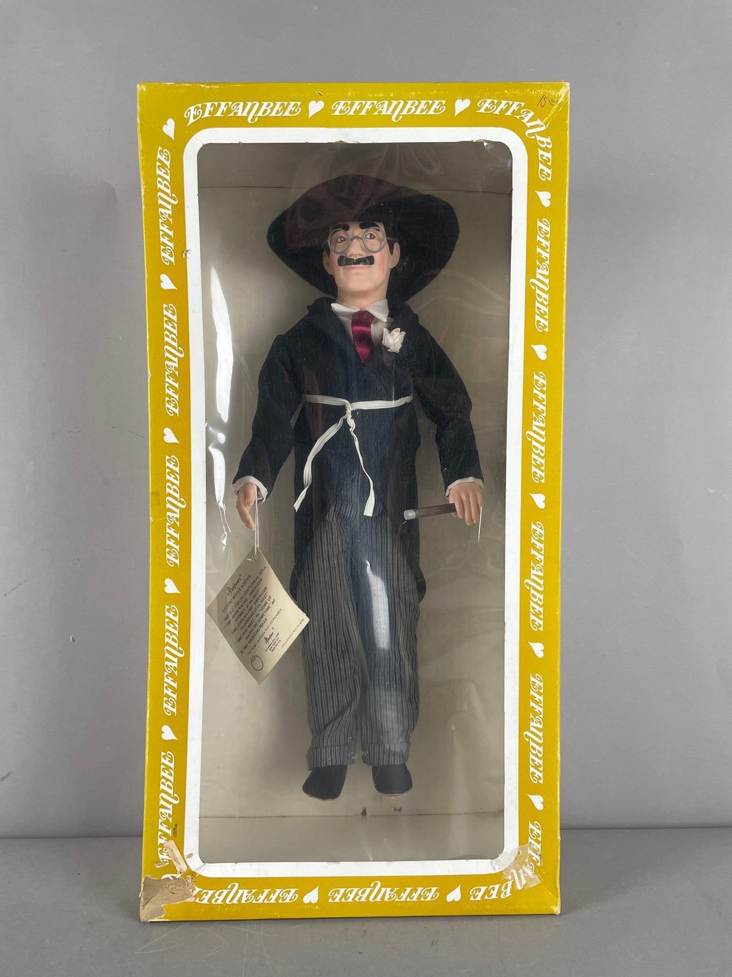 1983 Effanbee Groucho Marx Legend Series Doll: Vinyl, original box and clothes, box measures H 20 x W 10 1/4" x D 5"