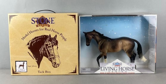 Group of 2 Stone Horses Toys