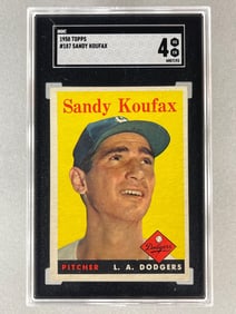 1958 Topps Sandy Koufax #187 SGC 4