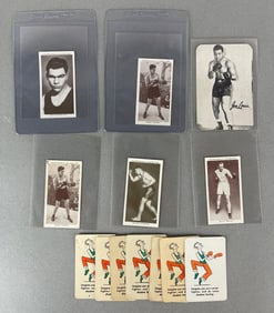 Group of Boxing Cards Including Max Schmeling, Gene Tunney, ad Joe Louis