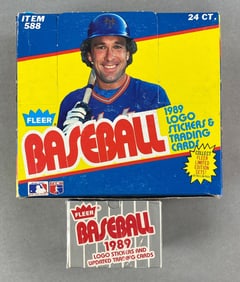 1989 Fleer Baseball Cello Box with HOFs on Top + 1989 Fleer Update Set
