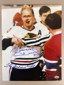 Bobby Hull Signed 11 x 16 Photo of the Fight with PSA COA