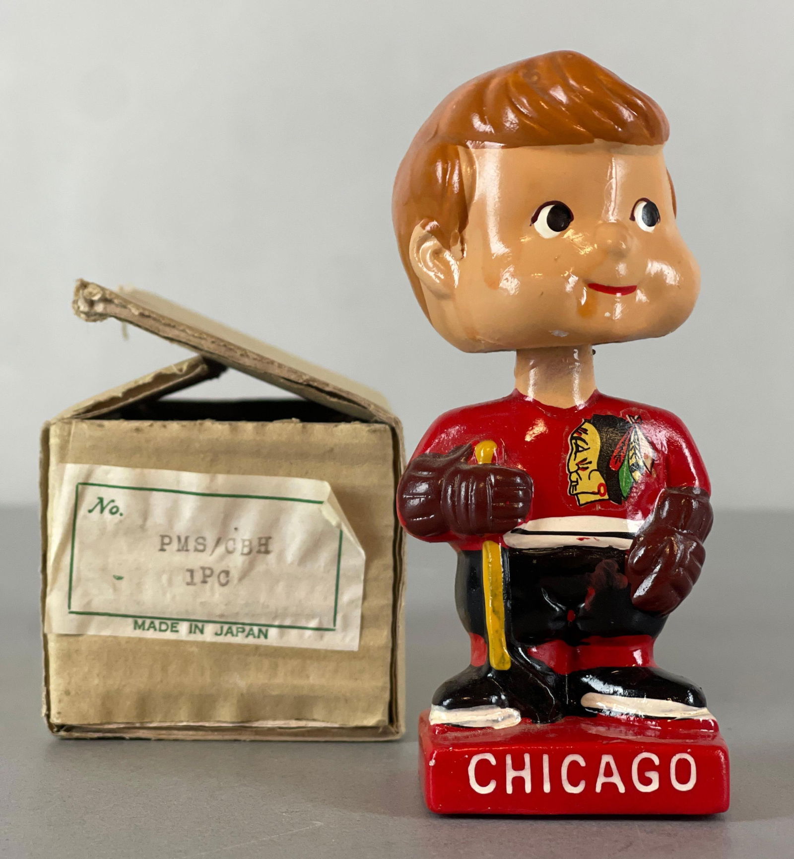 Very Rare 1960s Chicago Blackhawks Mini Bobblehead Nodder with Box (1 of 7)