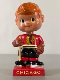 Rare 1960s Chicago Blackhawks Bobblehead Nodder