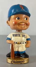 1960s Chicago White Sox Gold Round Base Bobblehead
