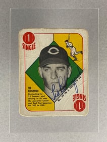 1951 Topps Red Back Ted Kluszewski Signed Card