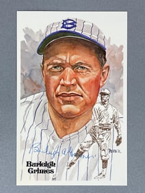 Burleigh Grimes Signed Perez Steele Postcard with JSA COA 434/10000