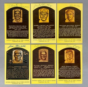 6 - Signed Yellow Hall of Fame Plaque Postcards