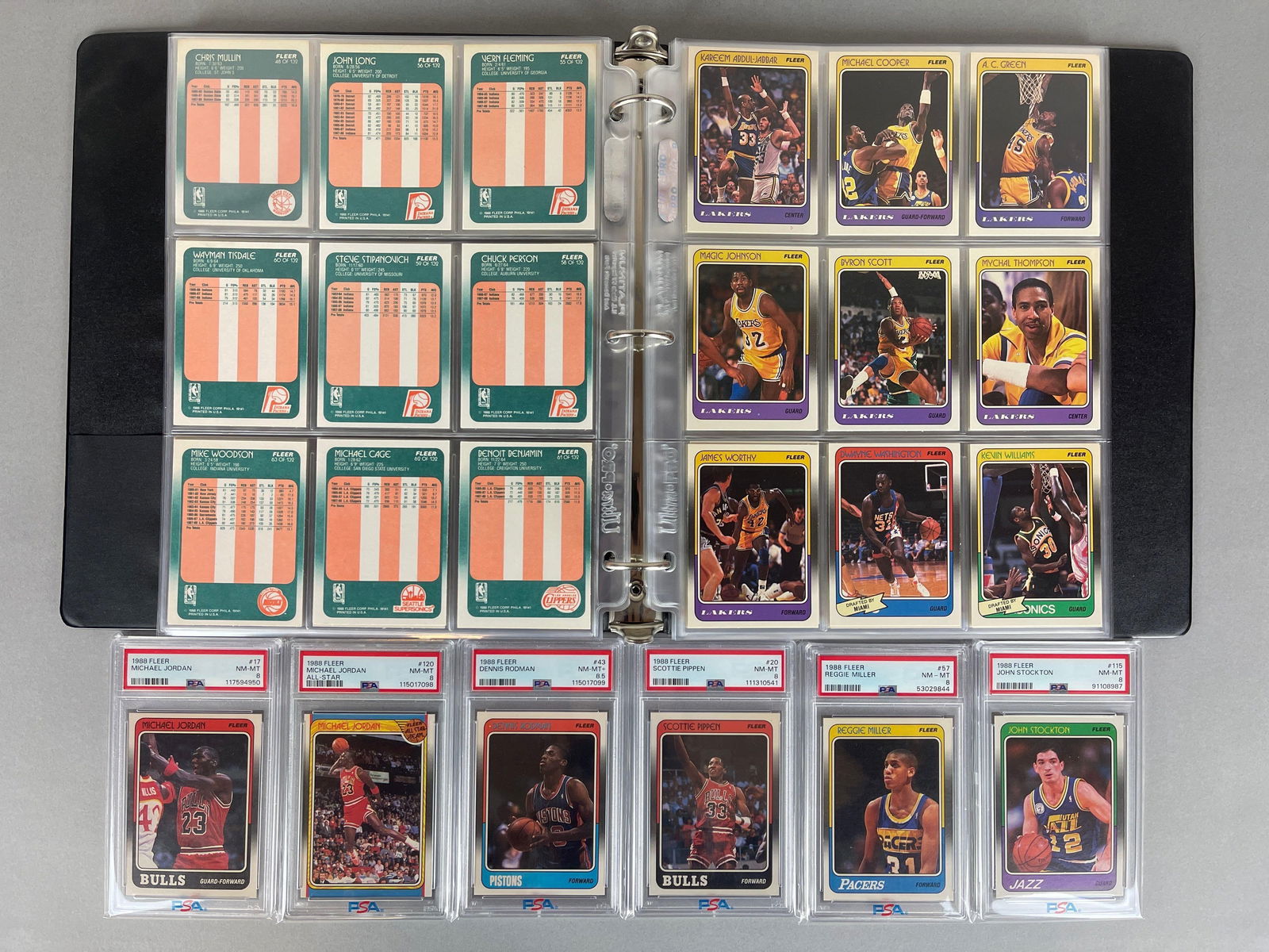 1988 Fleer Basketball Complete Set with 6 - PSA 8s or Better (1 of 4)