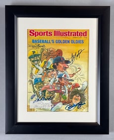 Framed Pete Rose, Carl Yastrzemski, Lou Brock, and Willie Stargell Signed Sports Illustrated August