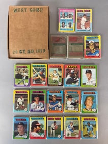 1975 Topps Baseball West Corps Cello Fun Pack Vending Box of 20 with Stars Showing