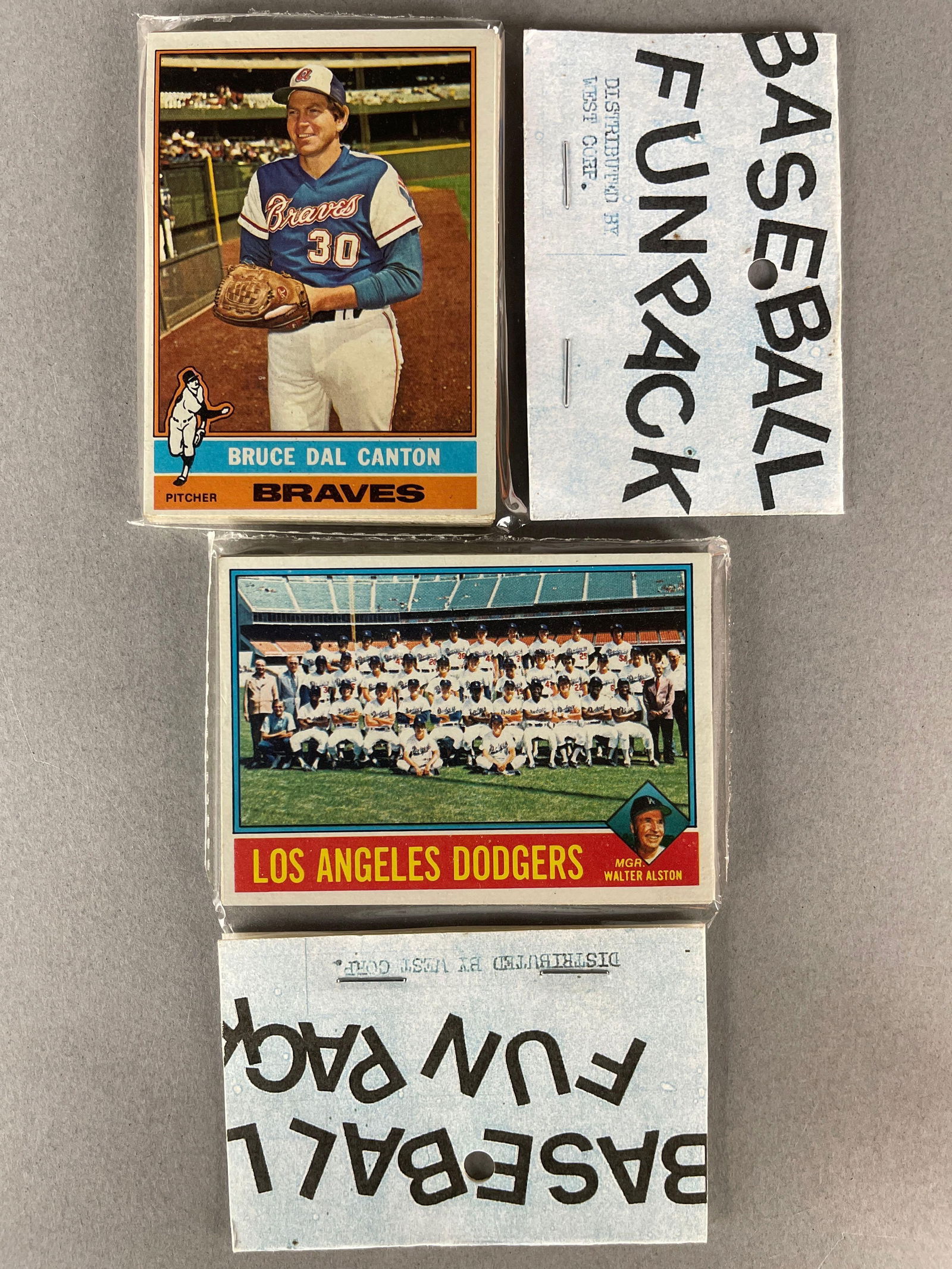2 - 1976 Topps Baseball West Corps Cello Fun Packs (1 of 2)